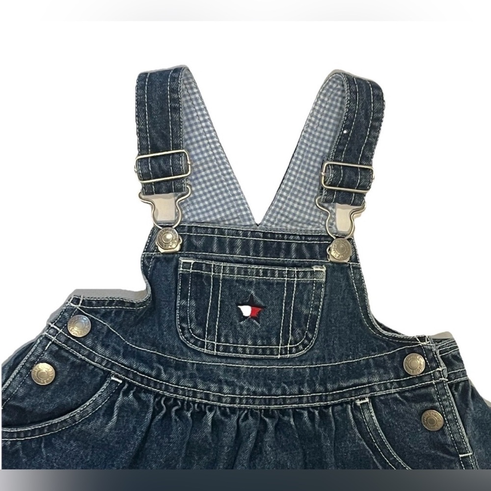 Vintage Tommy Hilfiger Blue Overall Denim Jumper Dress, 12-18 Months - Picture 2 of 4